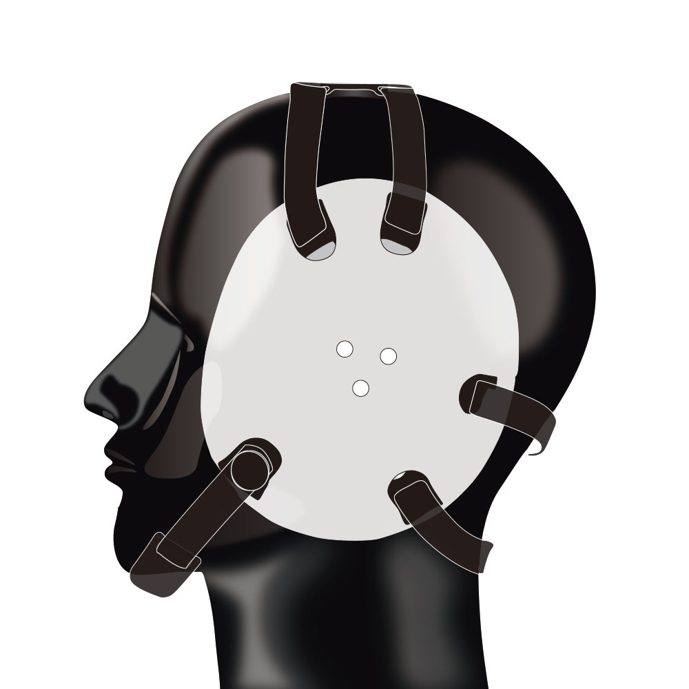 Geyi Wrestling Headgear with chin Pad White geyisport