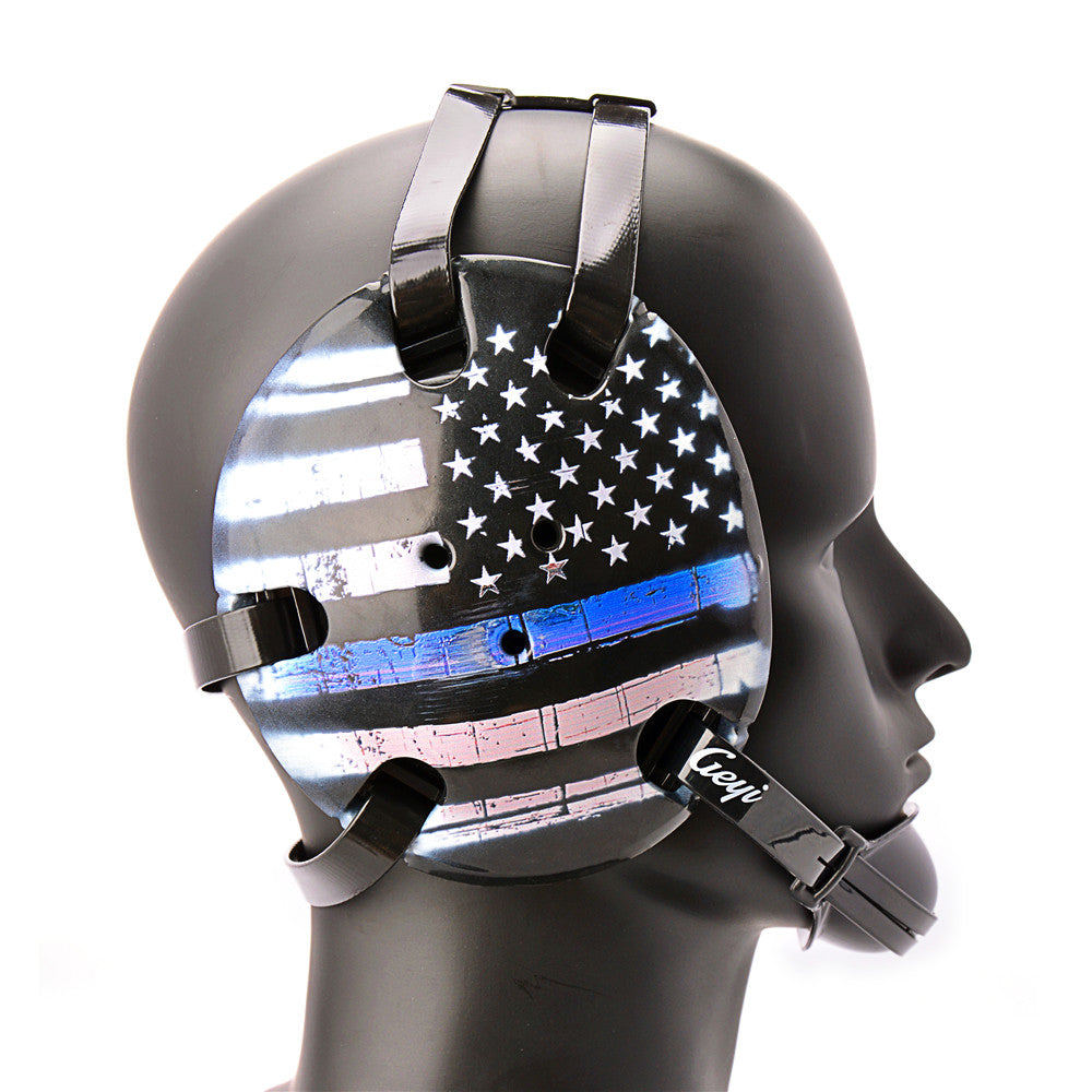 Wrestling Headgear Thin Blue Line American Flag Digital Printing Art