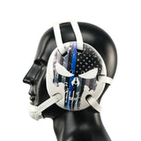 Wrestling Headgear American Flag Thin Blue Line with Digital Printing Art(Adult&Youth)