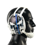 Wrestling Headgear American Flag Thin Blue Line with Digital Printing Art(Adult&Youth)
