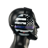 Wrestling Headgear Thin Blue Line American Flag Digital Printing Art(Adult&Youth)