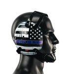 Wrestling Headgear Thin Blue Line American Flag Digital Printing Art(Adult&Youth)
