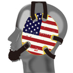 Wrestling headgear with American flag wraps