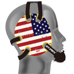 Wrestling headgear with American flag wraps