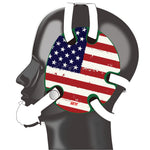 Wrestling headgear with American flag wraps