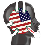 Wrestling headgear with American flag wraps