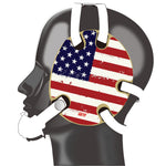 Wrestling headgear with American flag wraps