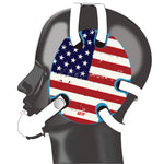 Wrestling headgear with American flag wraps