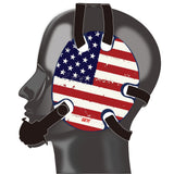 Wrestling headgear with American flag wraps