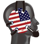 Wrestling headgear with American flag wraps