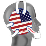 Wrestling headgear with American flag wraps