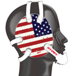 Wrestling headgear with American flag wraps