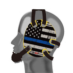 Wrestling Headgear with Thin Blue Line American Flag Wrap