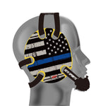 Wrestling Headgear with Thin Blue Line American Flag Wrap
