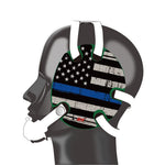 Wrestling Headgear with Thin Blue Line American Flag Wrap