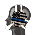 Wrestling Headgear with Thin Blue Line American Flag Wrap