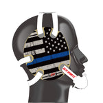 Wrestling Headgear with Thin Blue Line American Flag Wrap