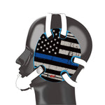 Wrestling Headgear with Thin Blue Line American Flag Wrap