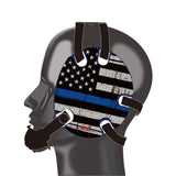 Wrestling Headgear with Thin Blue Line American Flag Wrap