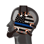 Wrestling Headgear with Thin Blue Line American Flag Wrap