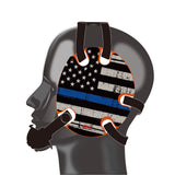 Wrestling Headgear with Thin Blue Line American Flag Wrap