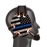 Wrestling Headgear with Thin Blue Line American Flag Wrap