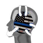 Wrestling Headgear with Thin Blue Line American Flag Wrap