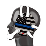 Wrestling Headgear with Thin Blue Line American Flag Wrap