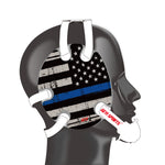Wrestling Headgear with Thin Blue Line American Flag Wrap