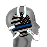Wrestling Headgear with Thin Blue Line American Flag Wrap