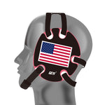 Wrestling earguard with USA Flag Stickers