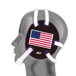 Wrestling earguard with USA Flag Stickers