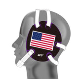 Wrestling earguard with USA Flag Stickers