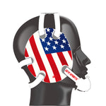 Wrestling Headgear with USA Flag Stickers