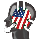 Wrestling Headgear with USA Flag Stickers