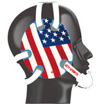 Wrestling Headgear with USA Flag Stickers