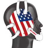 Wrestling Headgear with USA Flag Stickers