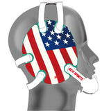 Wrestling Headgear with USA Flag Stickers