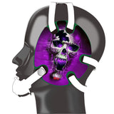 Wrestling headgear Purple Fire Skull Stickers