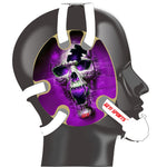 Wrestling headgear Purple Fire Skull Stickers