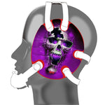 Wrestling headgear Purple Fire Skull Stickers