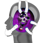 Wrestling headgear Purple Fire Skull Stickers